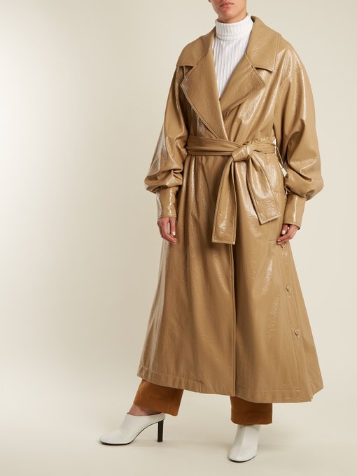 Oversized coated trench coat展示图