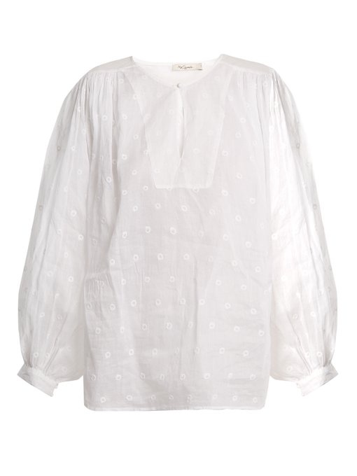 Mes Demoiselles ORGANDY GLOR EMBROIDERED TOP