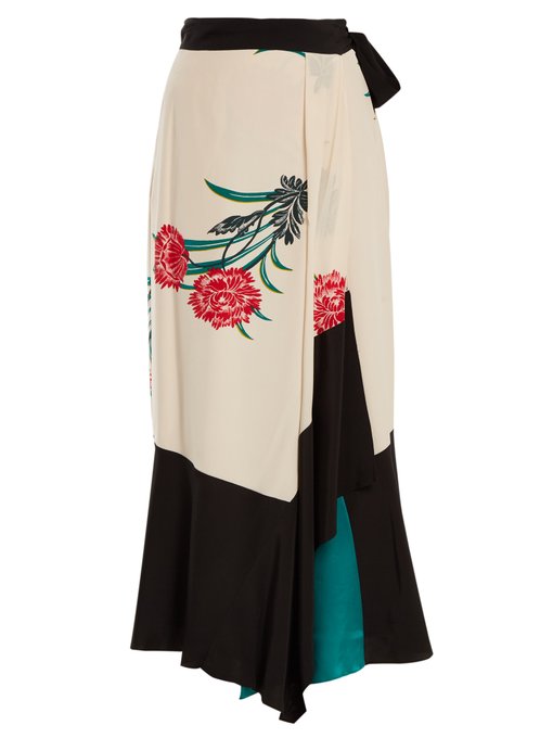 Farren floral-print silk crep-de Chine skirt | Diane Von Furstenberg ...