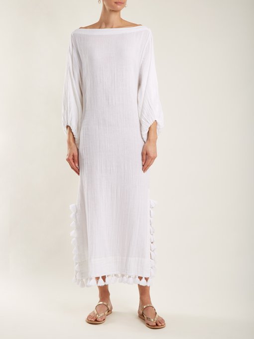 Delilah off-shoulder tassel-trimmed dress展示图