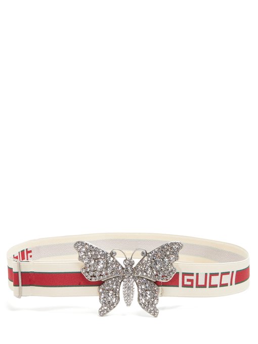 Crystal-embellished butterfly elastic belt | Gucci | MATCHESFASHION.COM UK
