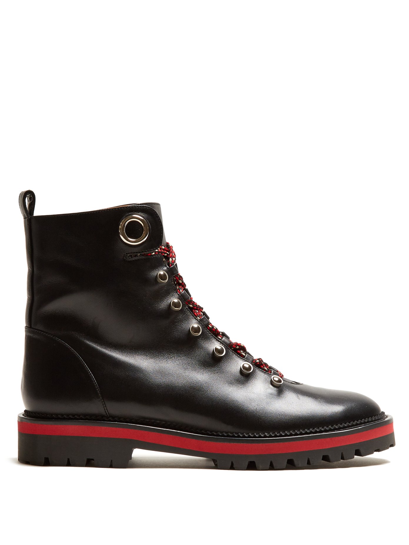 Hiker tread-sole leather ankle boots 