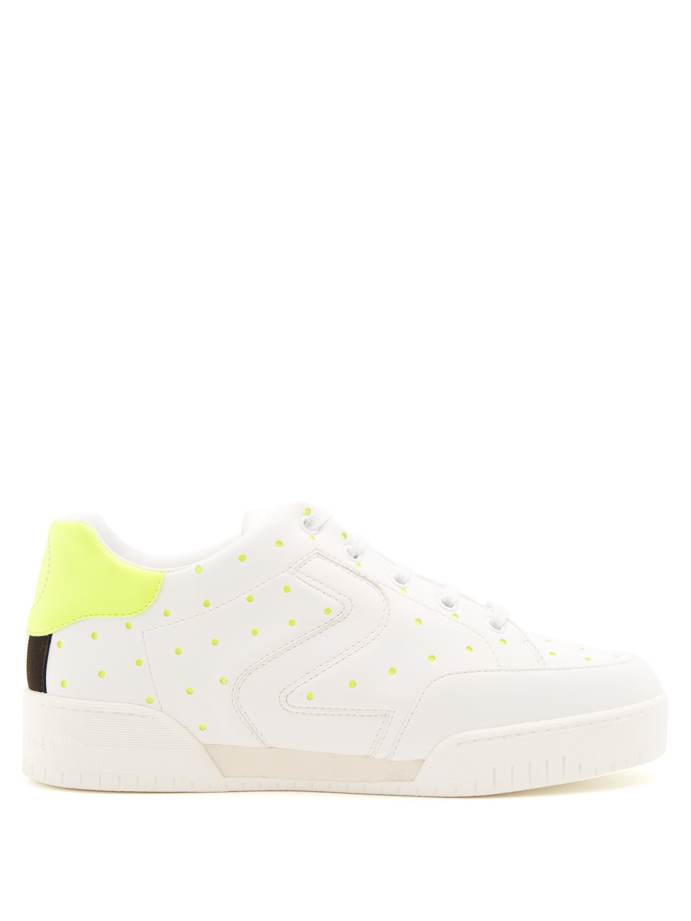 Polka-dot low-top faux-leather sneakers 