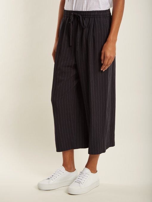 striped tie waist trousers