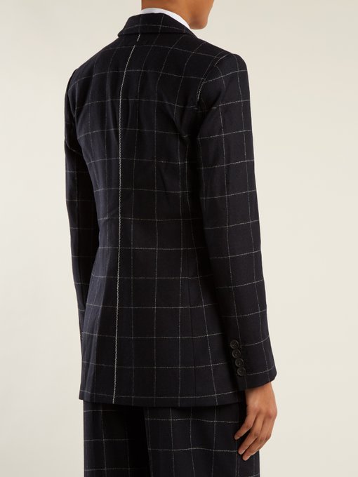 Caprice windowpane-checked wool-blend blazer展示图