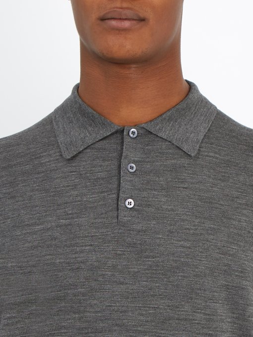 Long-sleeve wool polo shirt | Prada | MATCHESFASHION AU
