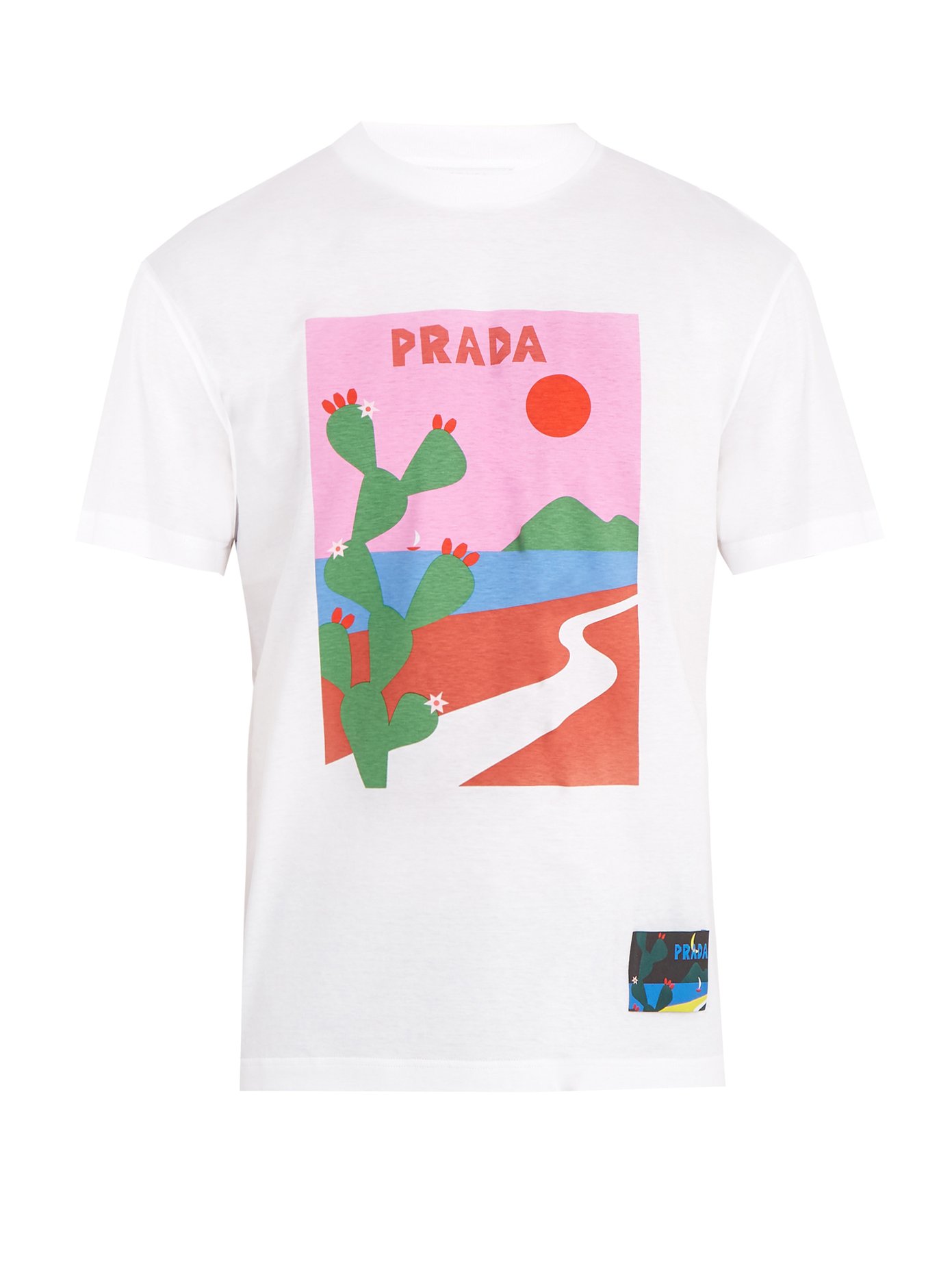 Cactus-print cotton T-shirt | Prada 