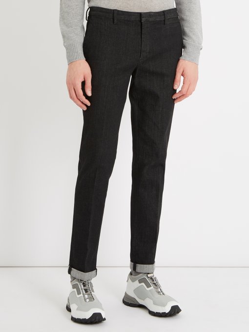 Slim-leg cotton-blend chino trousers展示图