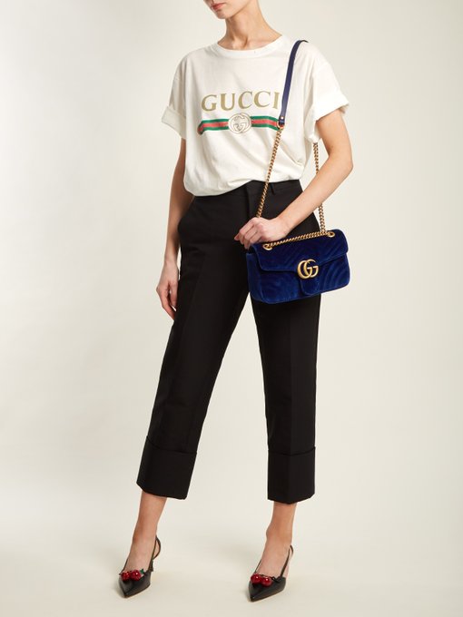 Gucci GG Marmont small quilted-velvet cross-body bag
