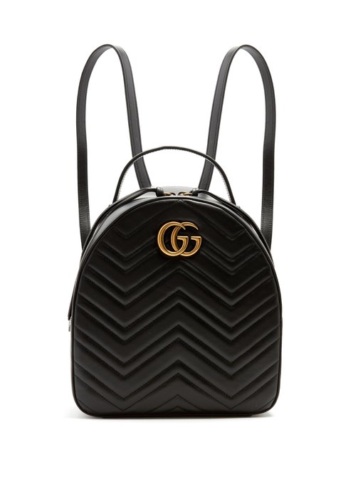 gg marmont quilted leather backpack black