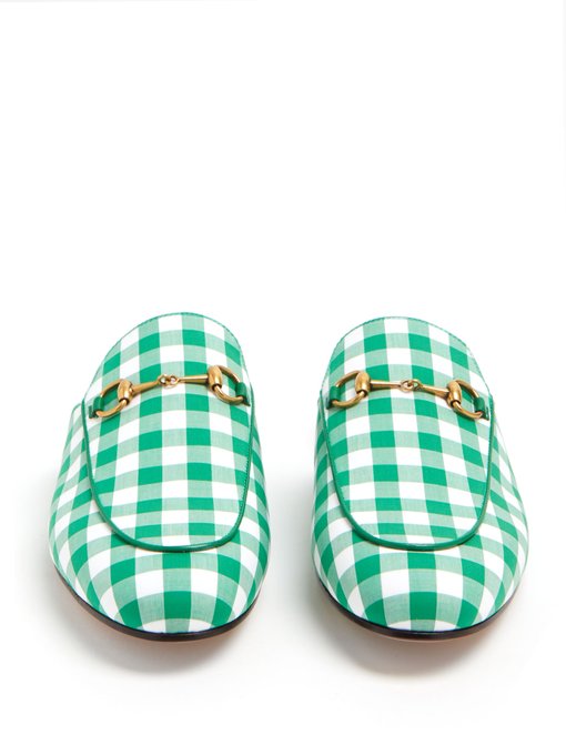 Princetown gingham backless loafers展示图