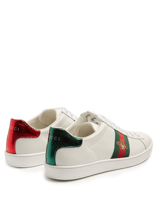 Ace bee-embroidered leather trainers | Gucci | MATCHESFASHION UK