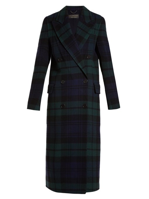 burberry double breasted tartan coat