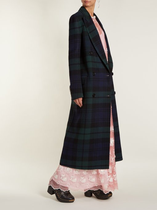burberry double breasted tartan coat