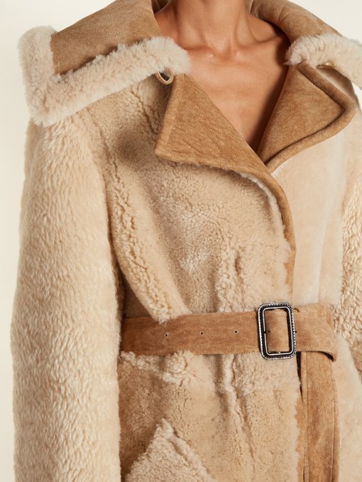 Oversized-collar belted shearling coat | Burberry | MATCHESFASHION.COM US