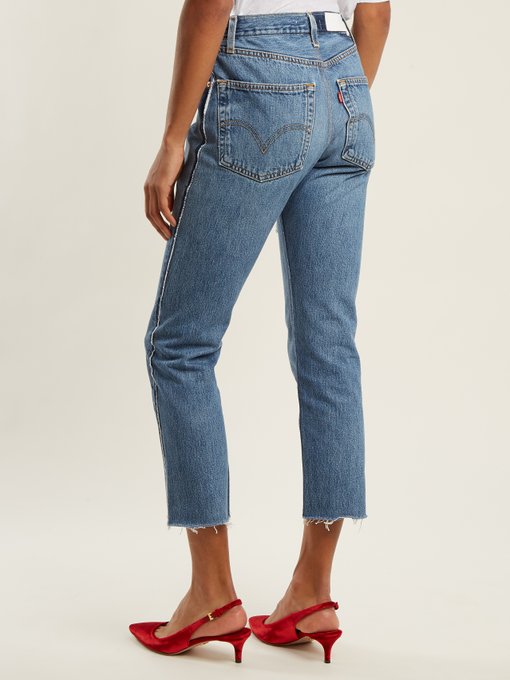 rise straight-leg cropped jeans 