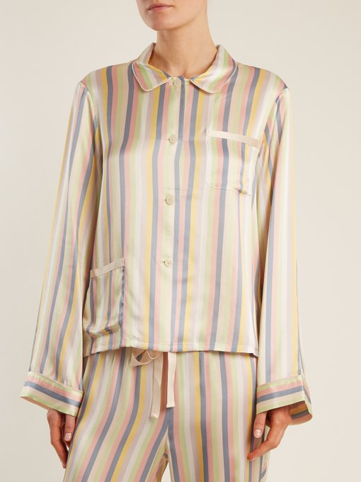 Ruthie striped silk pyjama top展示图