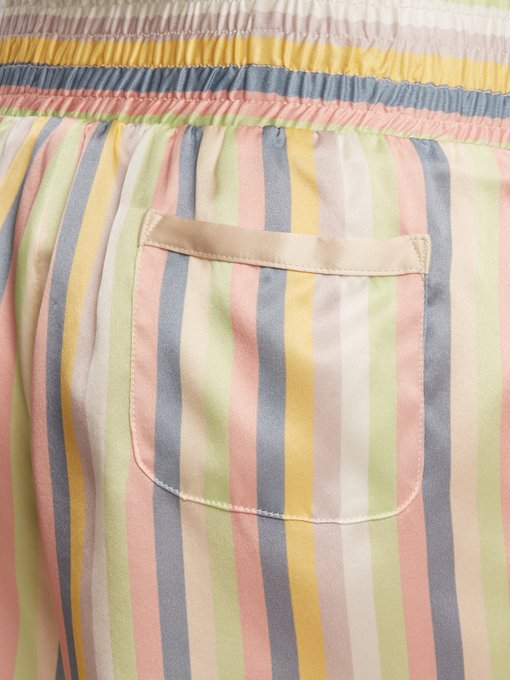 Corey striped silk pyjama shorts展示图