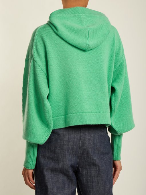 green cashmere hoodie