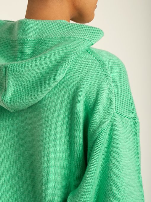 green cashmere hoodie
