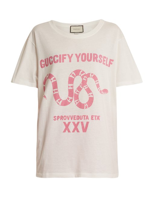 Guccify Yourself-print cotton T-shirt 