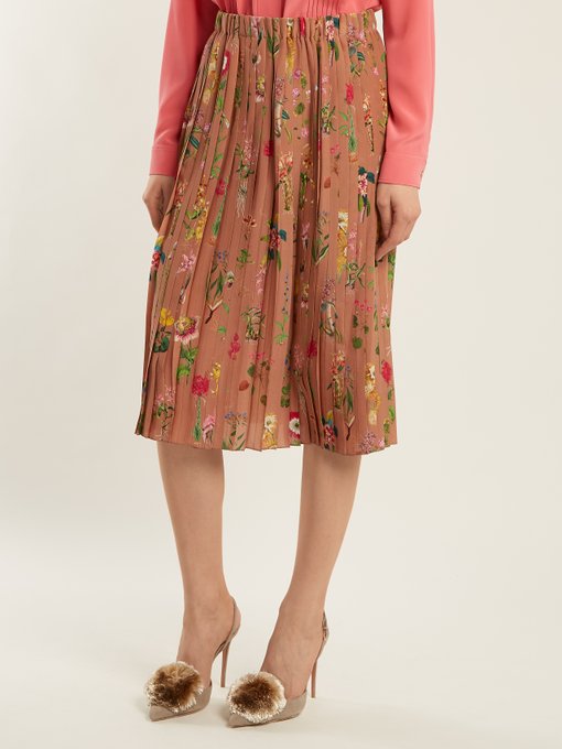 Floral-print pleated silk skirt | No. 21 | MATCHESFASHION UK