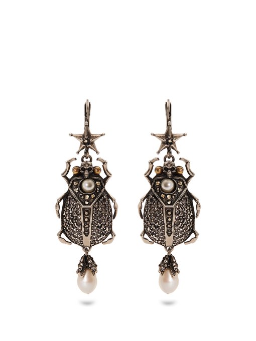 alexander mcqueen beetle earrings