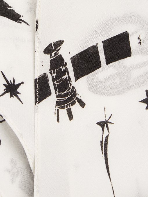 Cosmic Dancer-print super-skinny silk scarf展示图