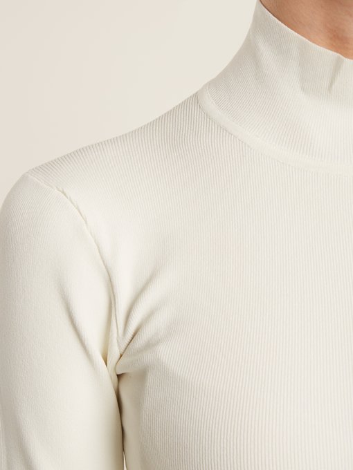 Cate roll-neck ribbed-knit bodysuit展示图