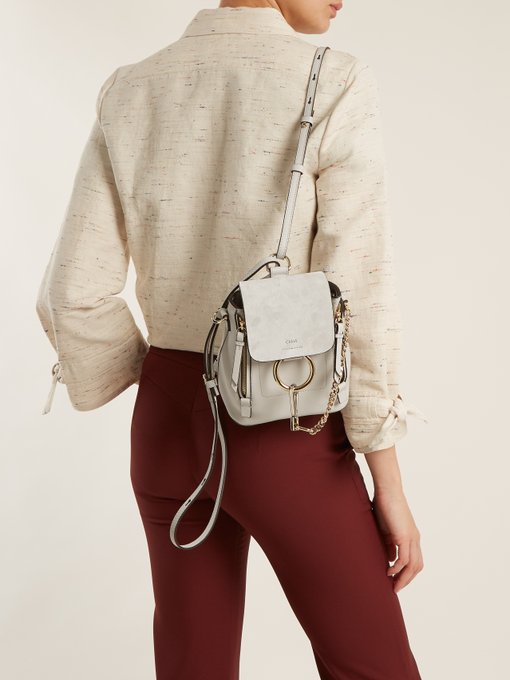 chloe faye mini leather backpack