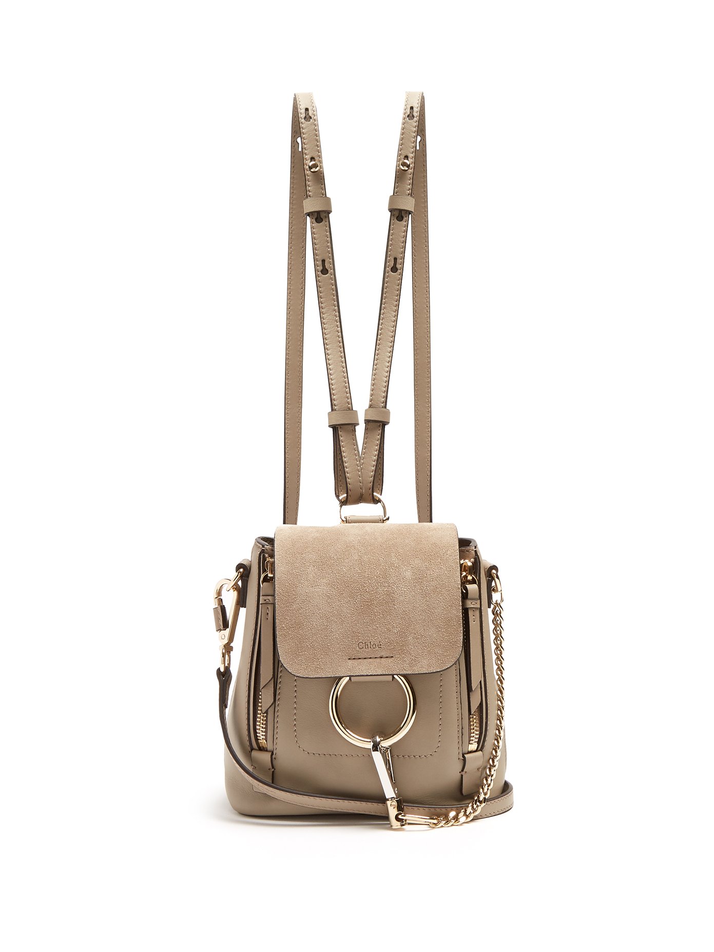 chloe faye mini leather backpack