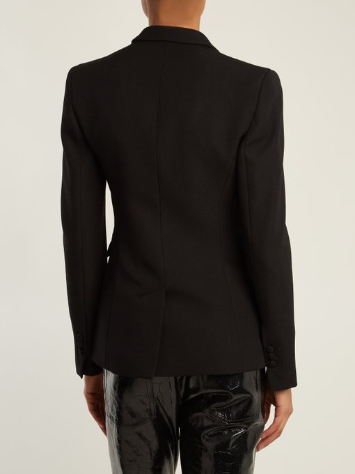 Barathea contrast-lapel wool-blend blazer展示图