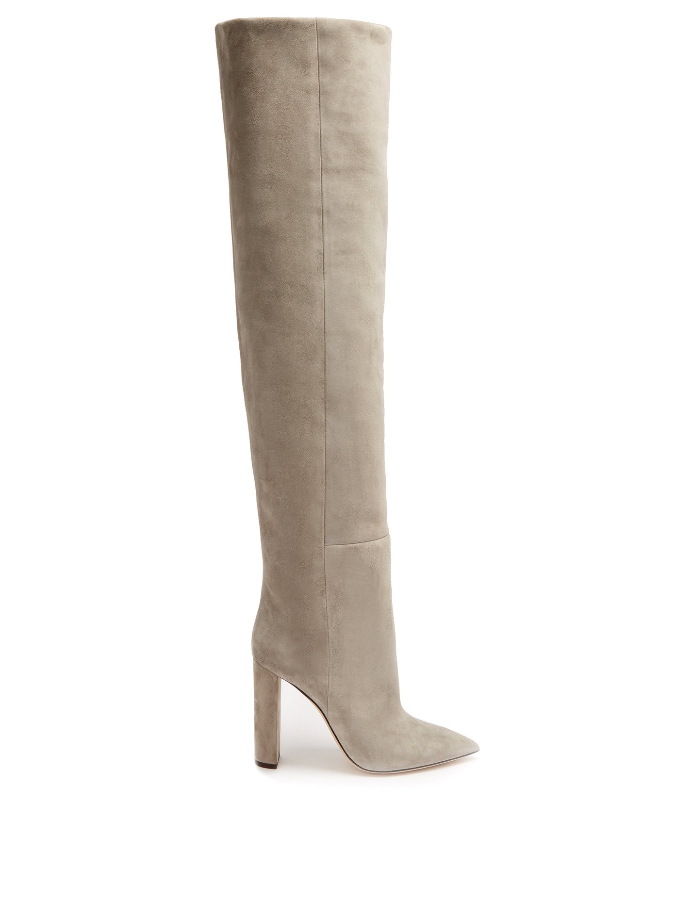 saint laurent over the knee suede boots