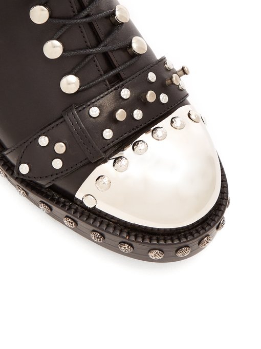 Stud-embellished leather ankle boots | Alexander McQueen ...