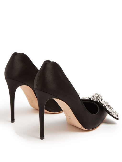 Crystal-embellished bow heart-shaped heel pump | Alexander McQueen ...