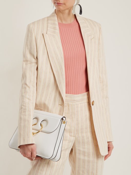 Kristha striped linen-blend blazer展示图