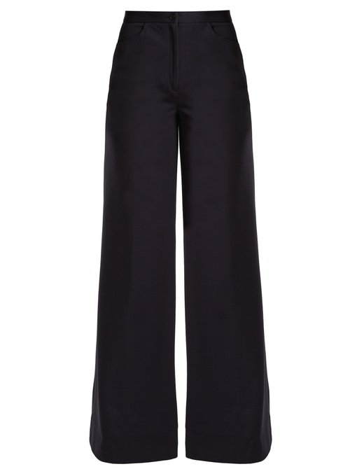 Wide-leg wool-blend jersey trousers | Connolly | MATCHESFASHION UK