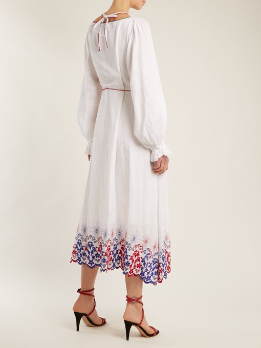 Embroidered linen dress展示图