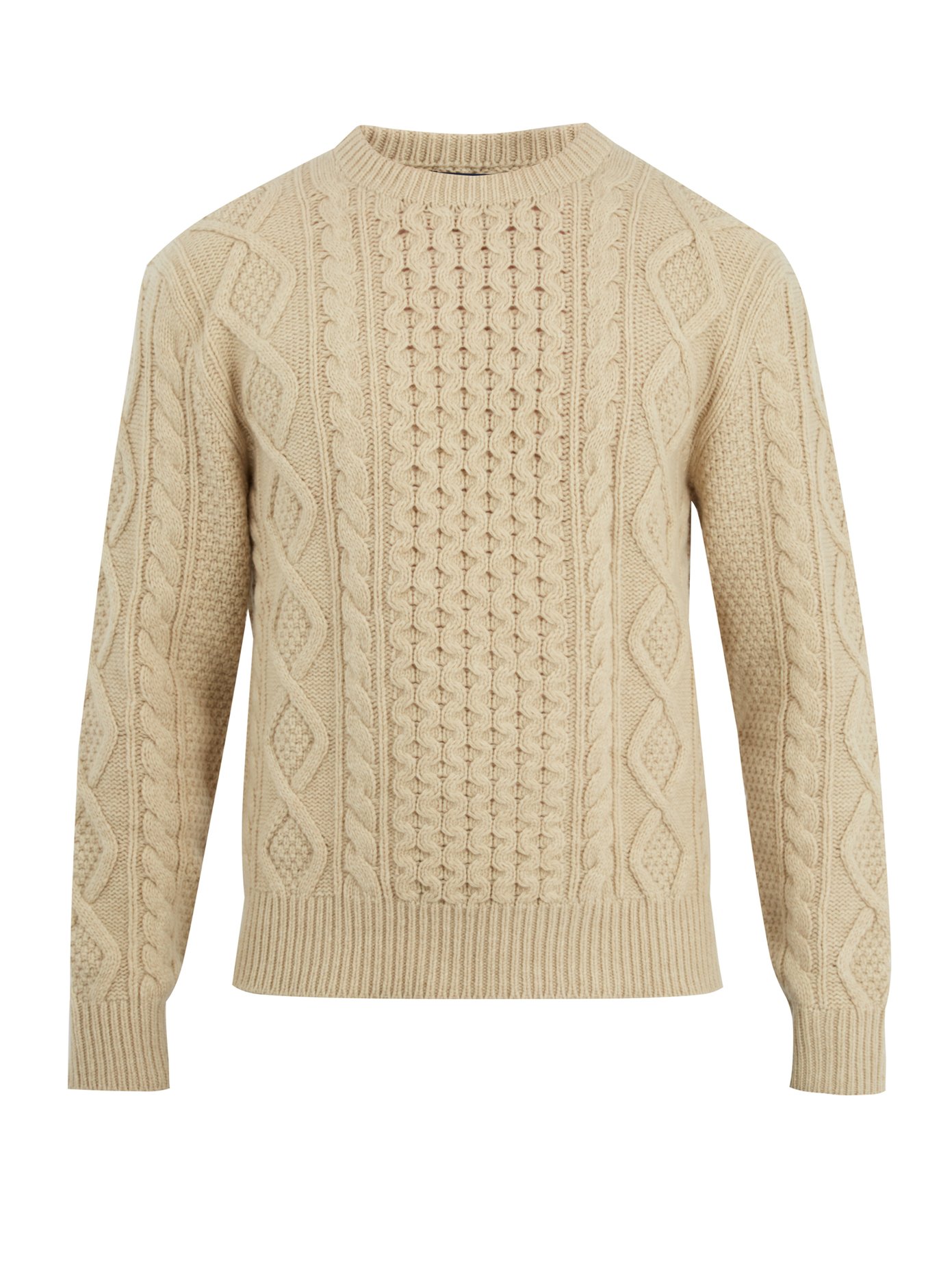 Aran-knit wool-blend sweater | Polo 