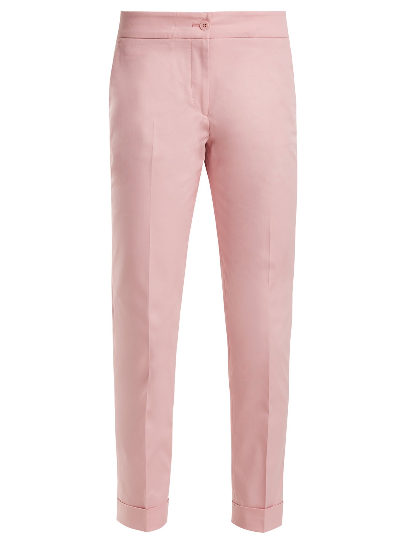 peach cropped trousers