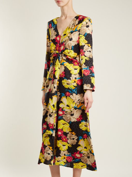 Agogo V-neck floral-print silk midi dress | Etro | MATCHESFASHION UK