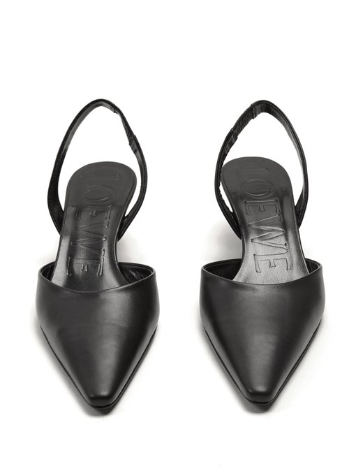 Egg-heel point-toe leather slingback pumps | Loewe | MATCHESFASHION UK