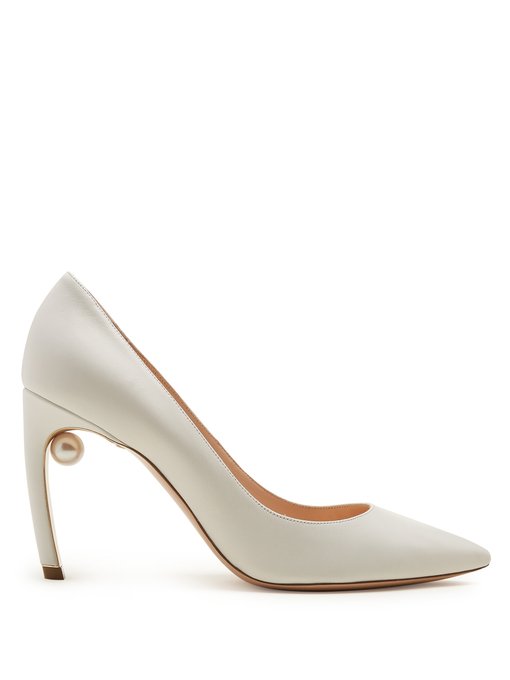 Mira pearl-heeled leather pumps 