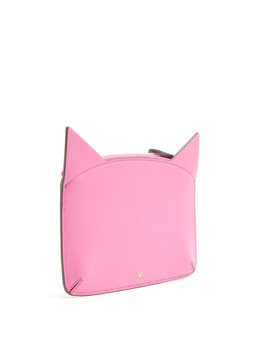 pink leather coin purse