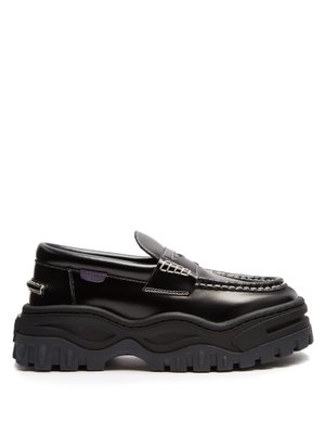 Angelo leather and rubber platform 