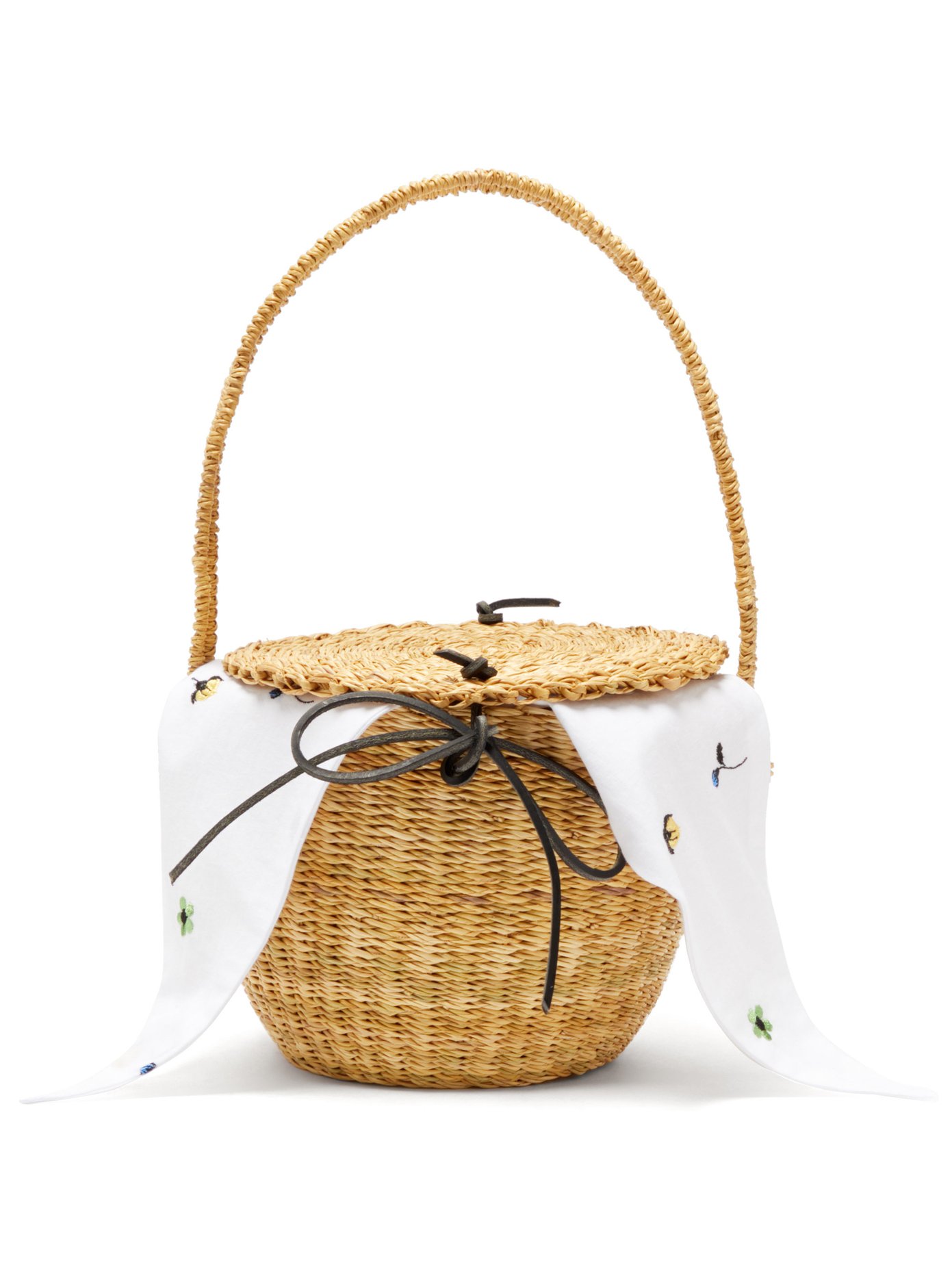 woven straw bucket bag