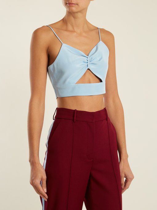 Sexy Cut Out Silk Cropped Top Racil Matchesfashion Uk 