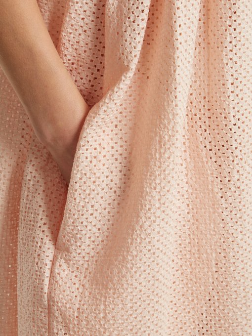 Broderie-anglaise cotton midi dress展示图