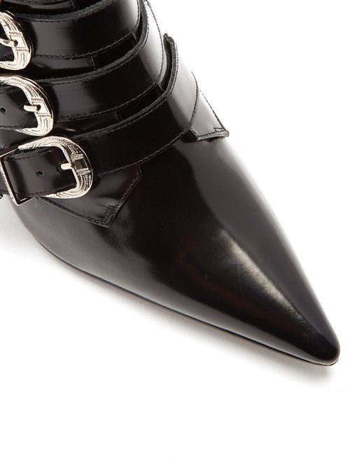 Buckle leather ankle boots展示图