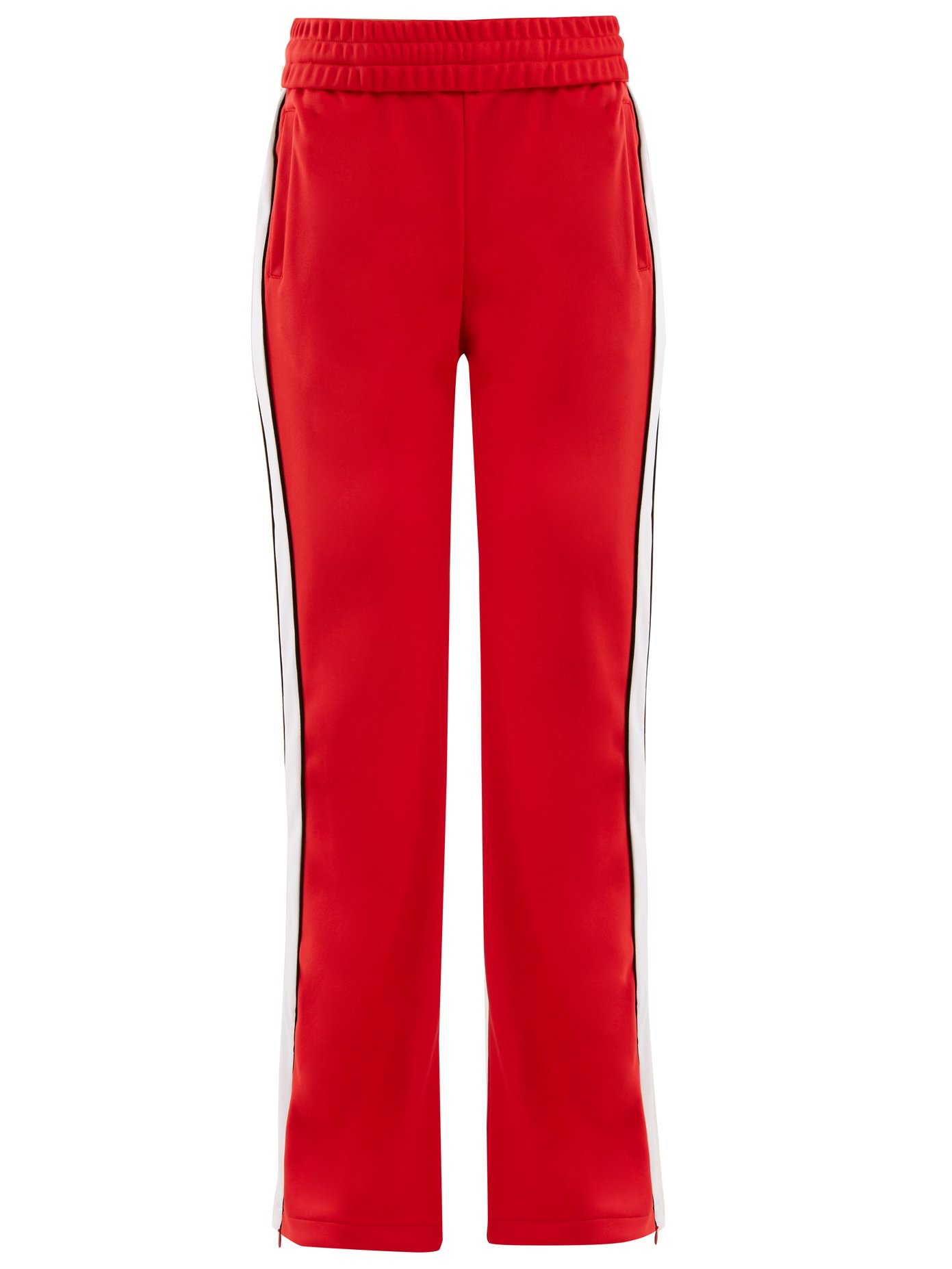 red pants with white side stripe